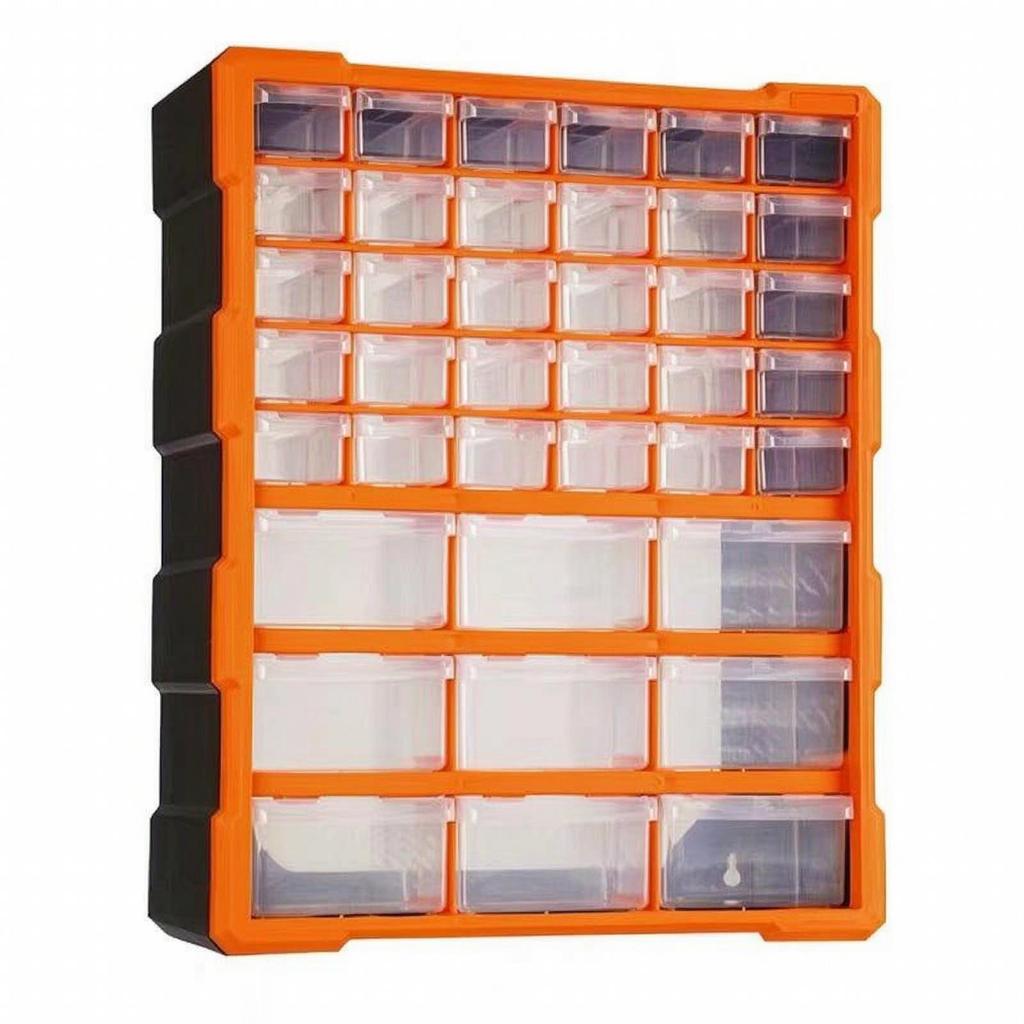 Parts Organizer Cabinet Transparent with Removable Dividers Solid Components Storage