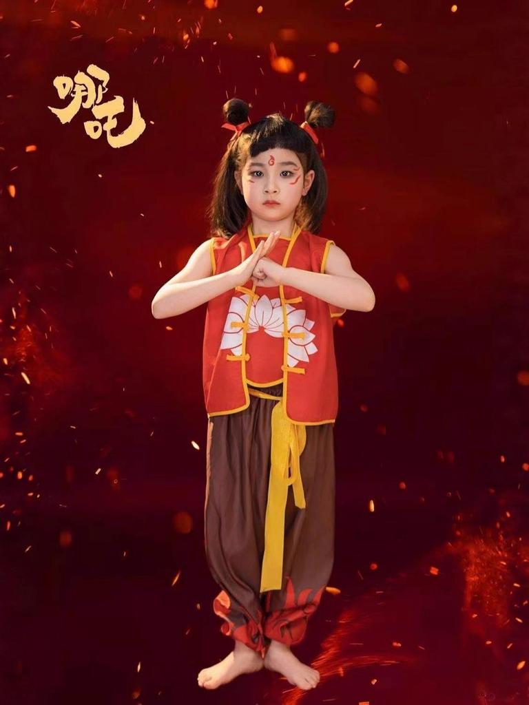 Cosplay kostým Nezha Démonické dítě pro děti - Unisex divadelní sada pro Den dětí