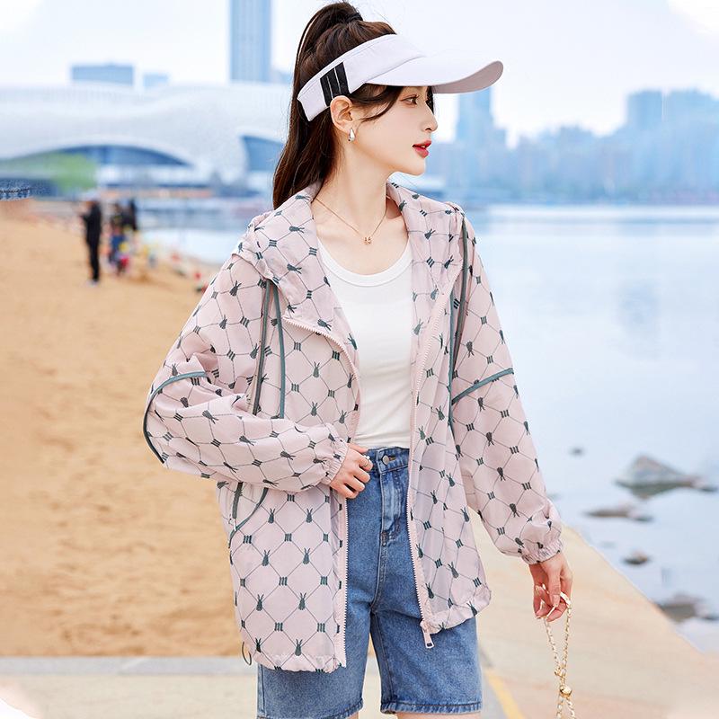 

Лето 2025 Легкая куртка с капюшоном для защиты от солнца - Дышащая, Удобная и Универсальная Модная тенденция M (45kg-50kg) синий