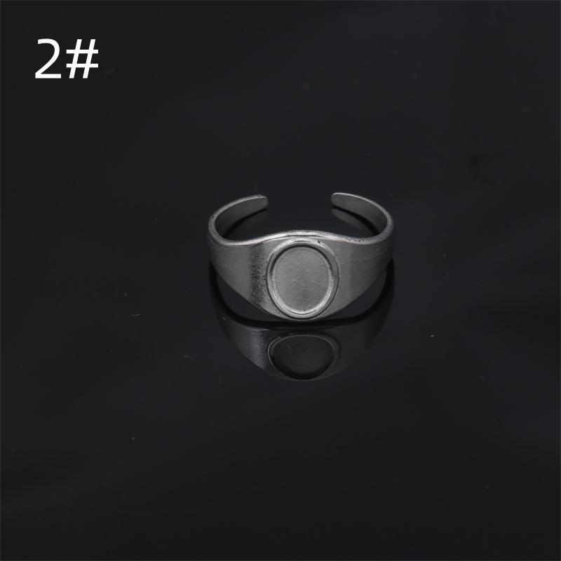 Adjustable Stainless Steel Round Pattern Ring for Men and Women - Simple Fashion Jewelry
