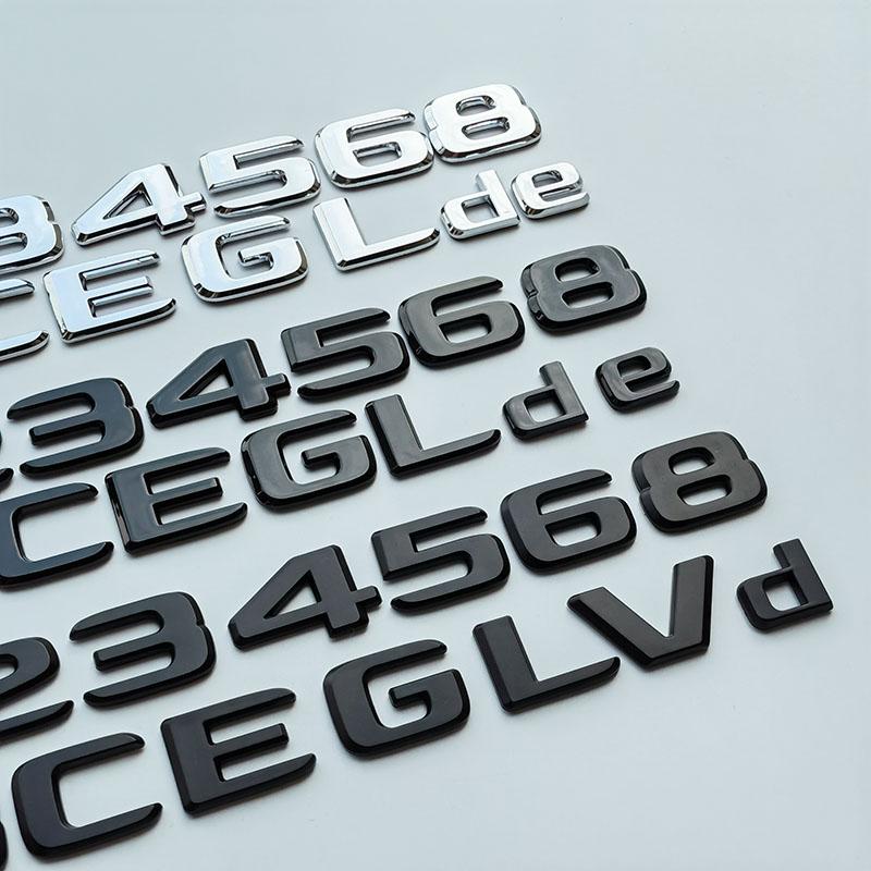 ABAL1 2.3cm DIY Flat Letters Numbers ABS Car Emblem for MB Since 2017 Trunk Nameplate Logo Sticker Chrome Glossy Matte Black