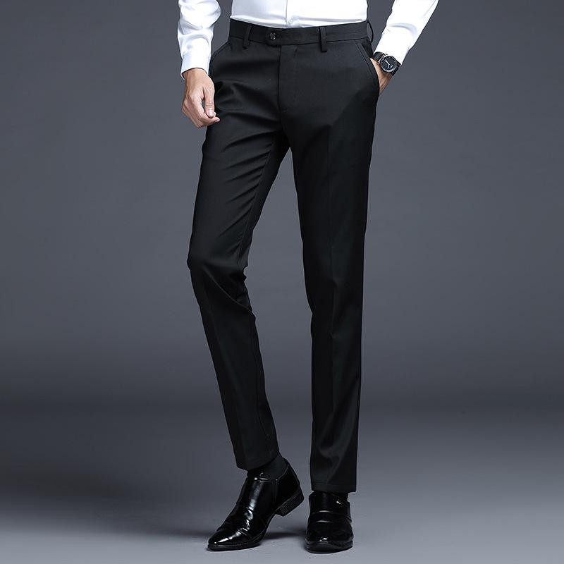 Pánské 2024 Klasické Čtyřsezónní Kalhoty s Rovnou Nohavicí - Business Casual & Profesionální Styl.