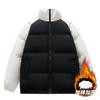 Herren Splice Baumwollgepolsterte Jacke Stehkragen Verdickt Winter Neu Herren Jugend Lässig Brot Kleidung Baumwollgepolsterte Jacke
