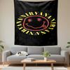 Nirvana Iconic Logo Black Patterned tapestry for bedroom and living room home decor