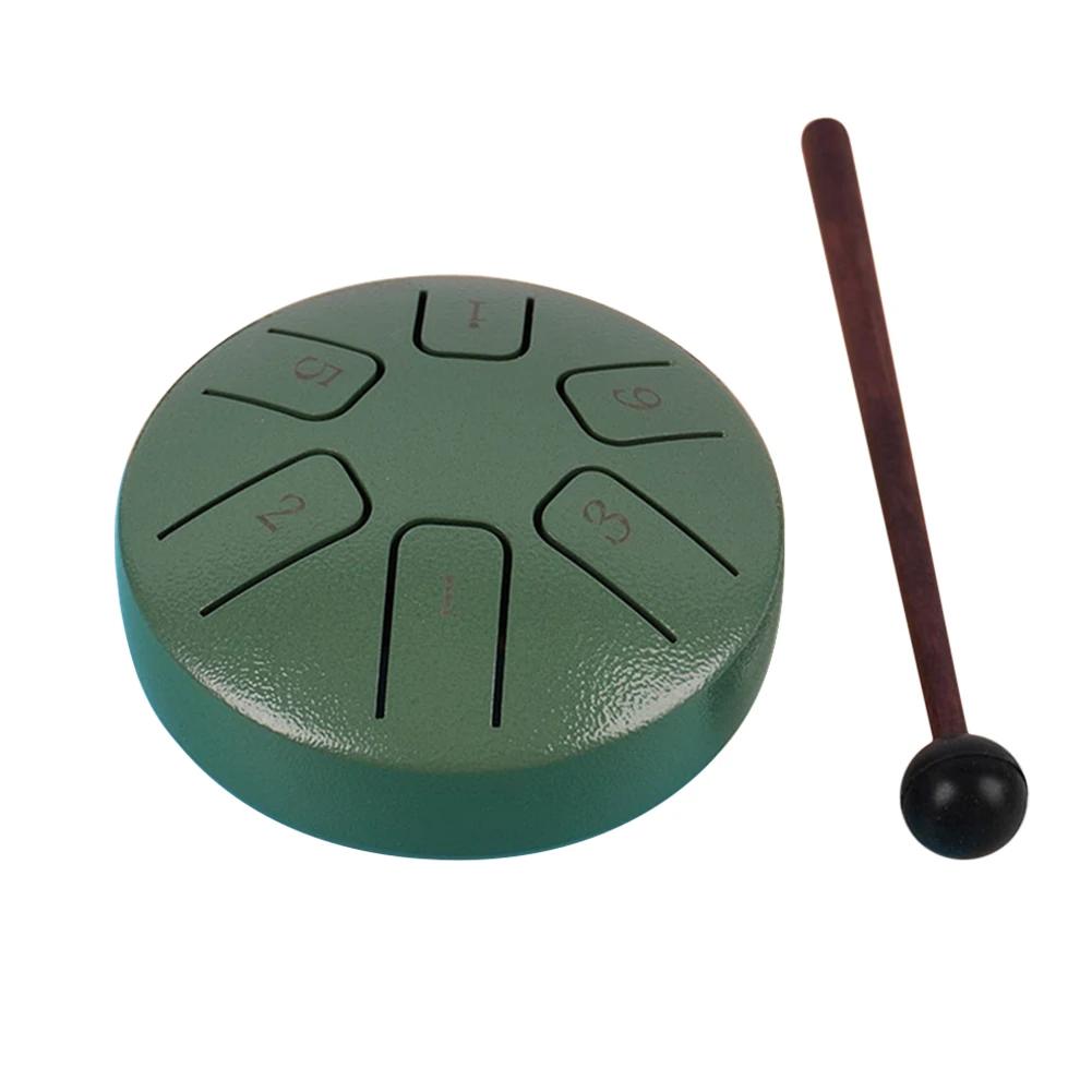 6 Tone Mini Hand Pan Drums Funny 3.8 Inch Kids Educational Toy with Drumsticks for Yoga Practice Performance Musical Instruments