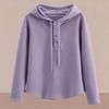 Top con capucha de manga corta para mujer, casual y a la moda, de color sólido y con mangas largas