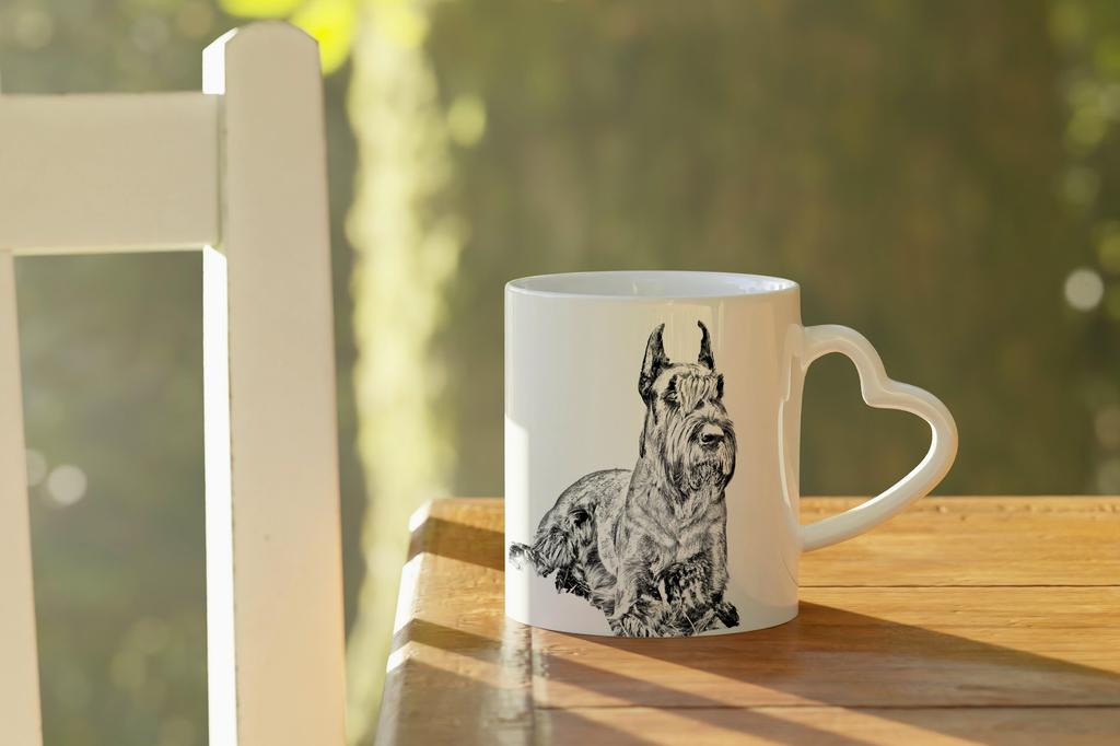 Schnauzer I - cup with a dog, adorable cup with a heart-shaped handle, universal gift from the Art-Dog brand