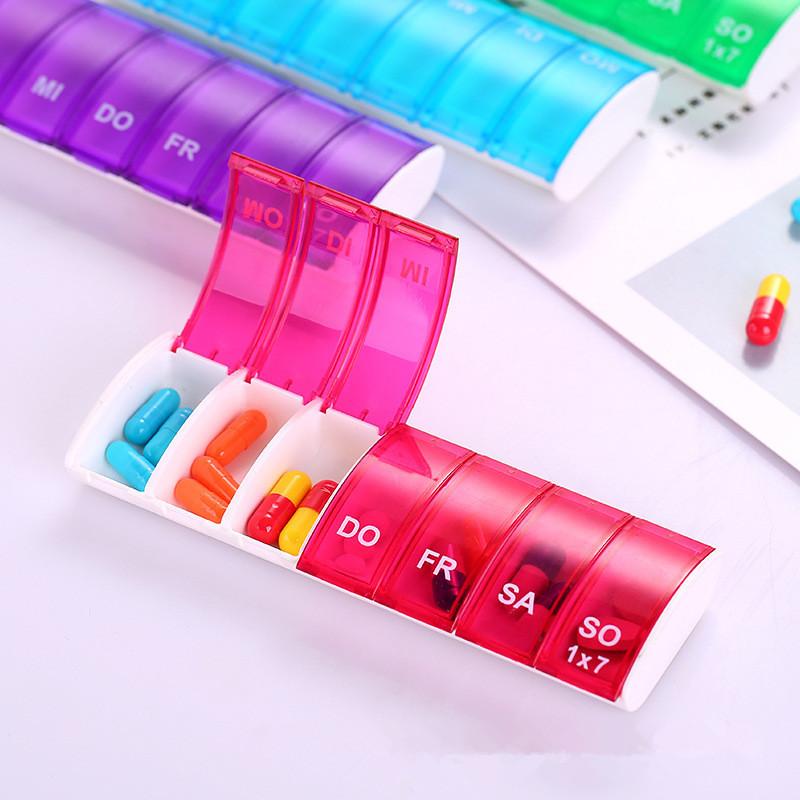 1PC Portable 7 Days Weekly Tablet Pill Medicine Box Holder Storage Organizer Container Case Pill Box Splitters