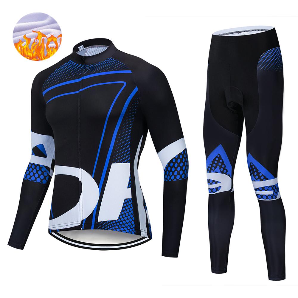 Winter Men's   Thermal Fleece Long Sleeves Men Cycling Bib Set Bicycle Clothing MBT Breathable Bike Clothes 2026 Winter Warm Cycling Clothing Set