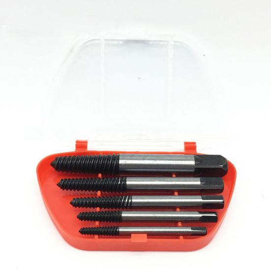 5Pcs Screw Extractor Drill Bits Guide Broken Damaged Bolt Remover Corkscrew Tool