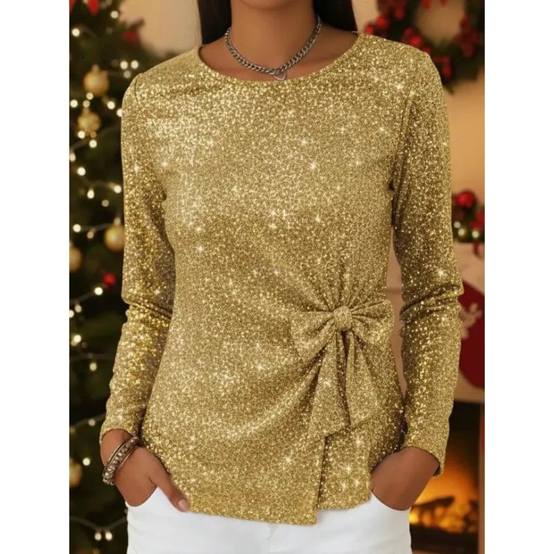 Neue Modische Glänzendes Band Schleife Damenbluse Langarm Lässig Frühling Herbst Süße Oberteile Slim Fit Einfarbige Streetwear Elegant Lässig Einfache Hemden