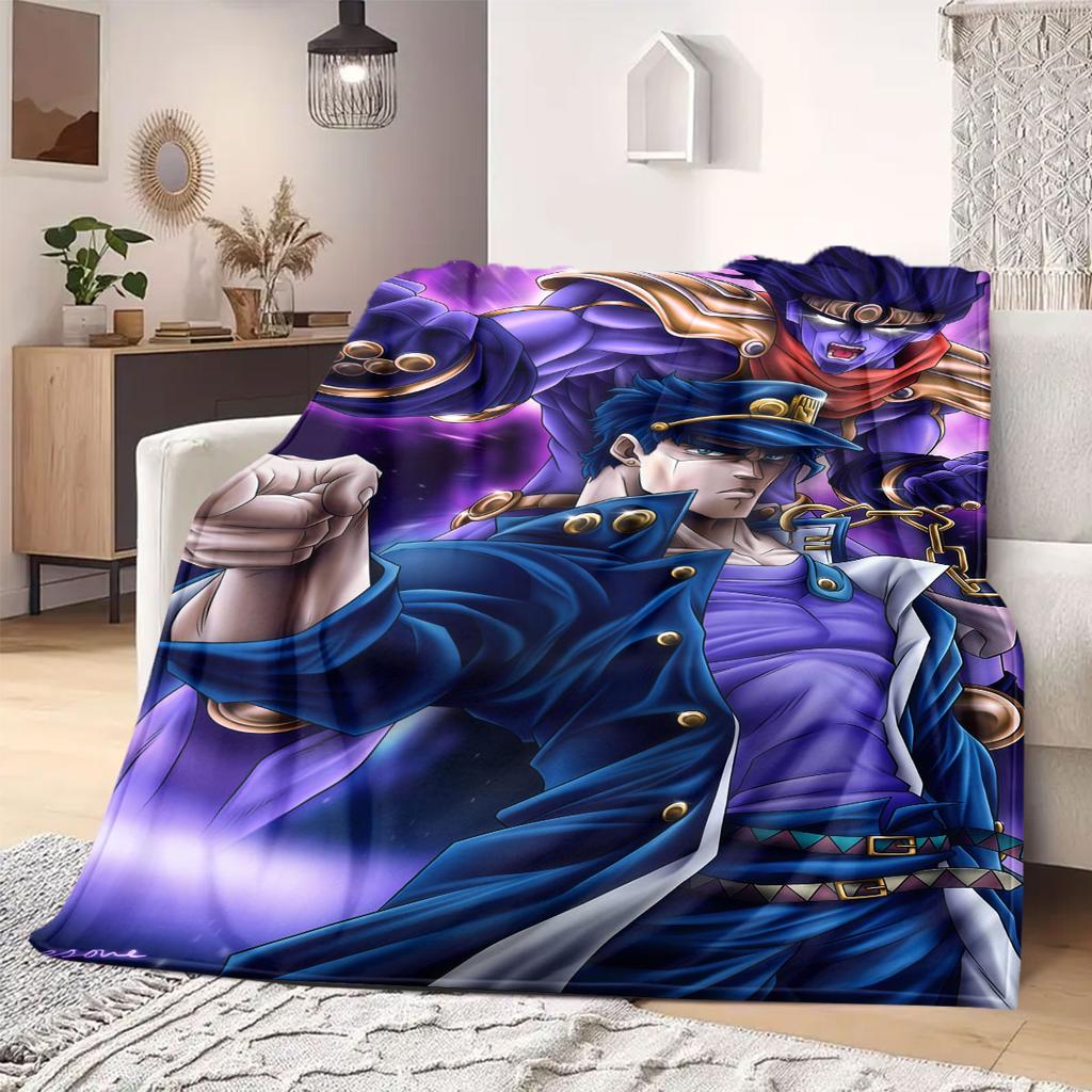 JOJO Anime Flannel Blanket Warm,Comfortable,Suitable for Bedrooms,Sofas,Beds,Chairs,Picnics,Travel
