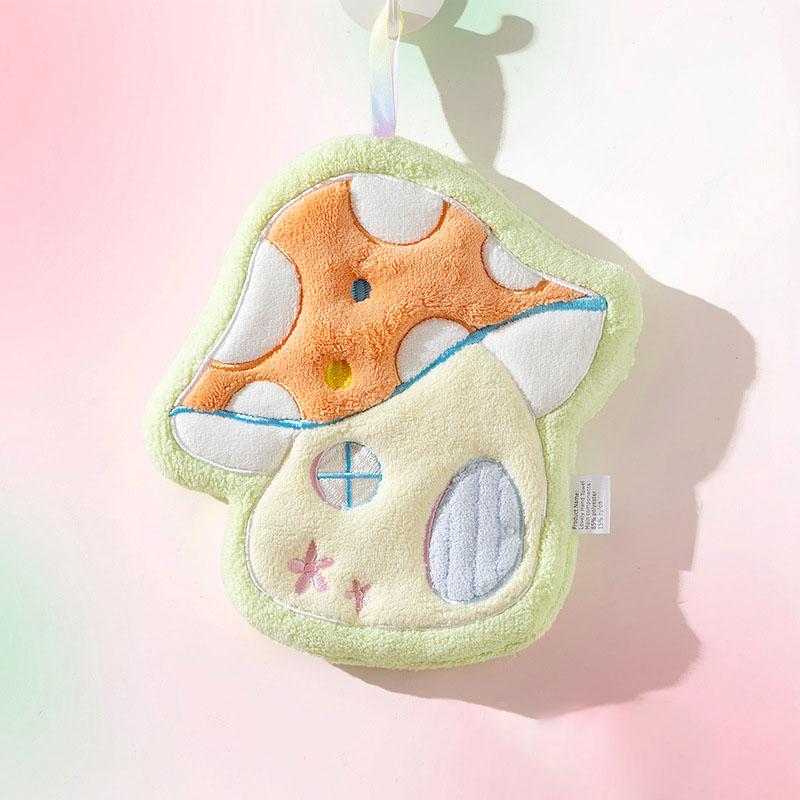 1Pc, Soft And Absorbent Coral Fleece Mushroom Hand Towel For Home, Kitchen, And Bathroom Use, Tea Towel
