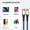 Chargeur - E.F.Connection - 25W - Câble USB-C 60W - Compatible Samsung Galaxy A05s A15 A16 A17 A25 A35 A36 A56 - Charge rapide