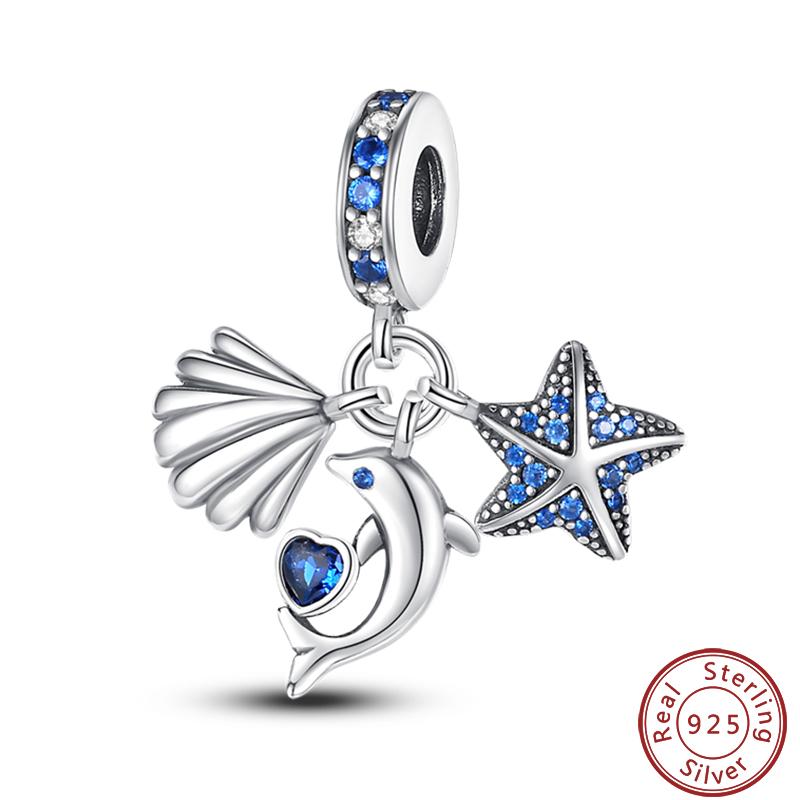 Luminous Ocean Series Copper Dolphin Turtle Octopus Charms Beads 3Mm Diy Fine Jewelry Gifts Making
