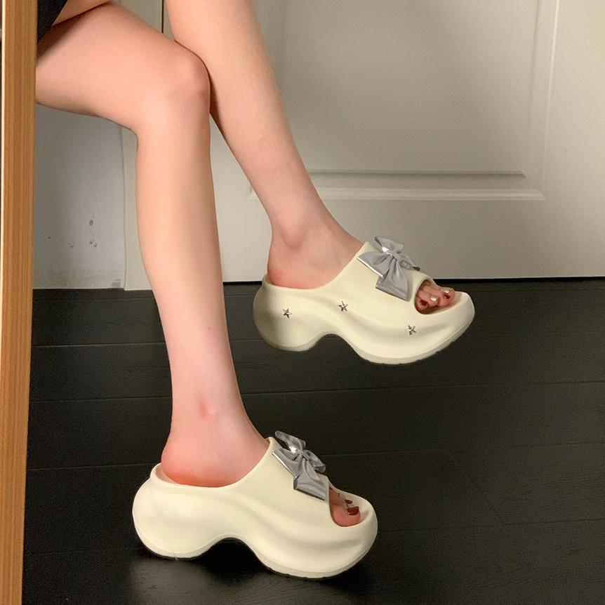 Fashion Shoes Woman 2025 Slippers Flat Shale Female Beach Luxury Slides Butterfly-Knot Platform Pantofle Sabot Designer New  Shoes Ladie