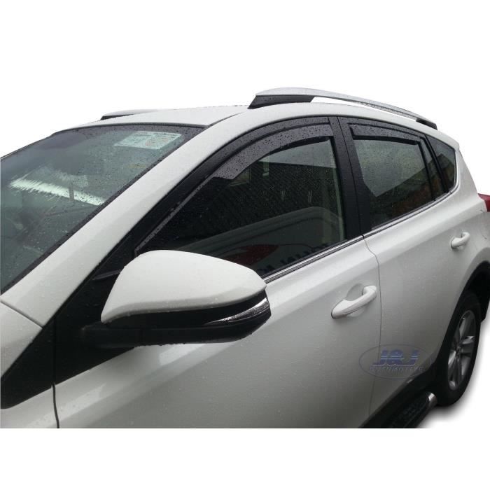 Déflecteurs d'air - J&amp;J AUTOMOTIVE - Toyota RAV 4 - Fumé - Installation facile - Acrylique renforcé