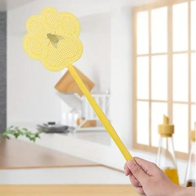 5pcs Beat Mosquito Killer Plastic Thickened Fly Swatter Cartoon Cute Fly-Killing Swatter Long Handle Flexible Flies-Racket Home