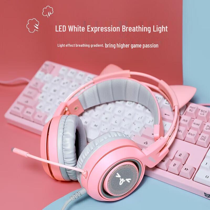 SOMIC G951 Rosa Katzenohren USB 7.1 Gaming-Headset