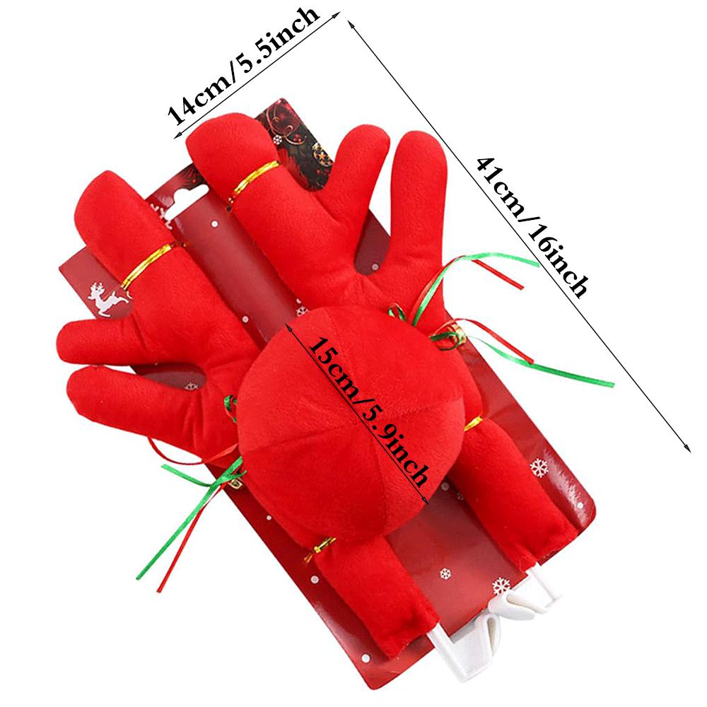 Christmas Car Decoration Reindeer Antlers Kit with Red Nose and Bell Navidad Rudolph Accessory Christmas Holiday Atmosphere Gift