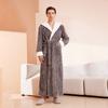 Hooded Robes for Men Full Length Fleece Plush Bathrobes Soft Spa House Coat with Hood and Pockets Fluffy Spa Robes Unisex Winter Warm Spa Long Robe