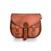 Handcrafted Brown Leather Crossbody Bag for Women – Vintage Goat Leather Shoulder Purse – Medium Size Travel & Daily Use Bag