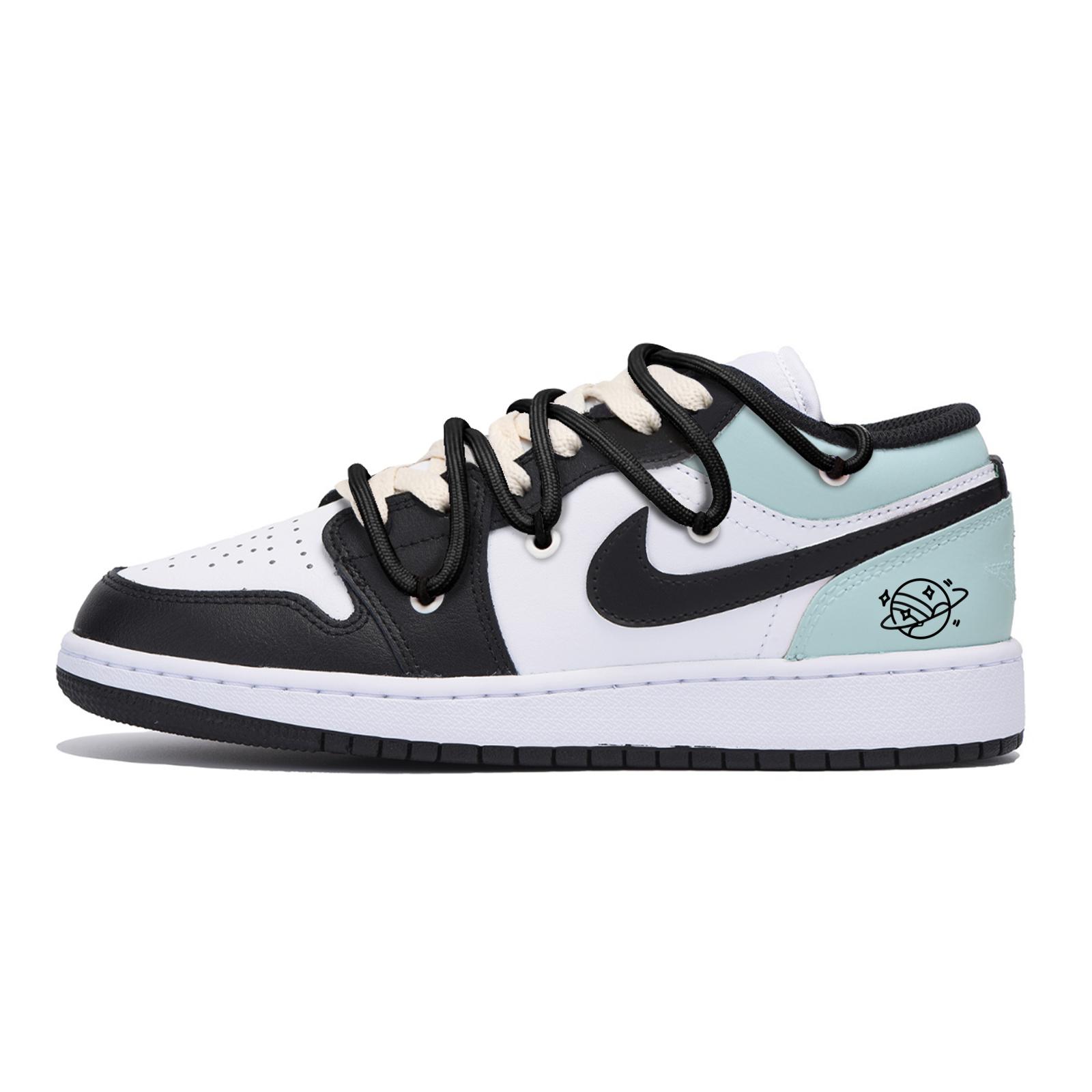 

Jordan Air Jordan 1 Puppy Fragment Slip Resistant Abrasion Resistant Low top Vintage Basketball Shoes Men s Black Green 553558-131(Team85-) 44
