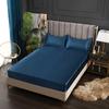 Satin Sheets Fitted Sheet Solid Color Rayon Mattress Cover Elastic Band Bed Sheet King 200x200 200x220 No Pillowcase Beddings