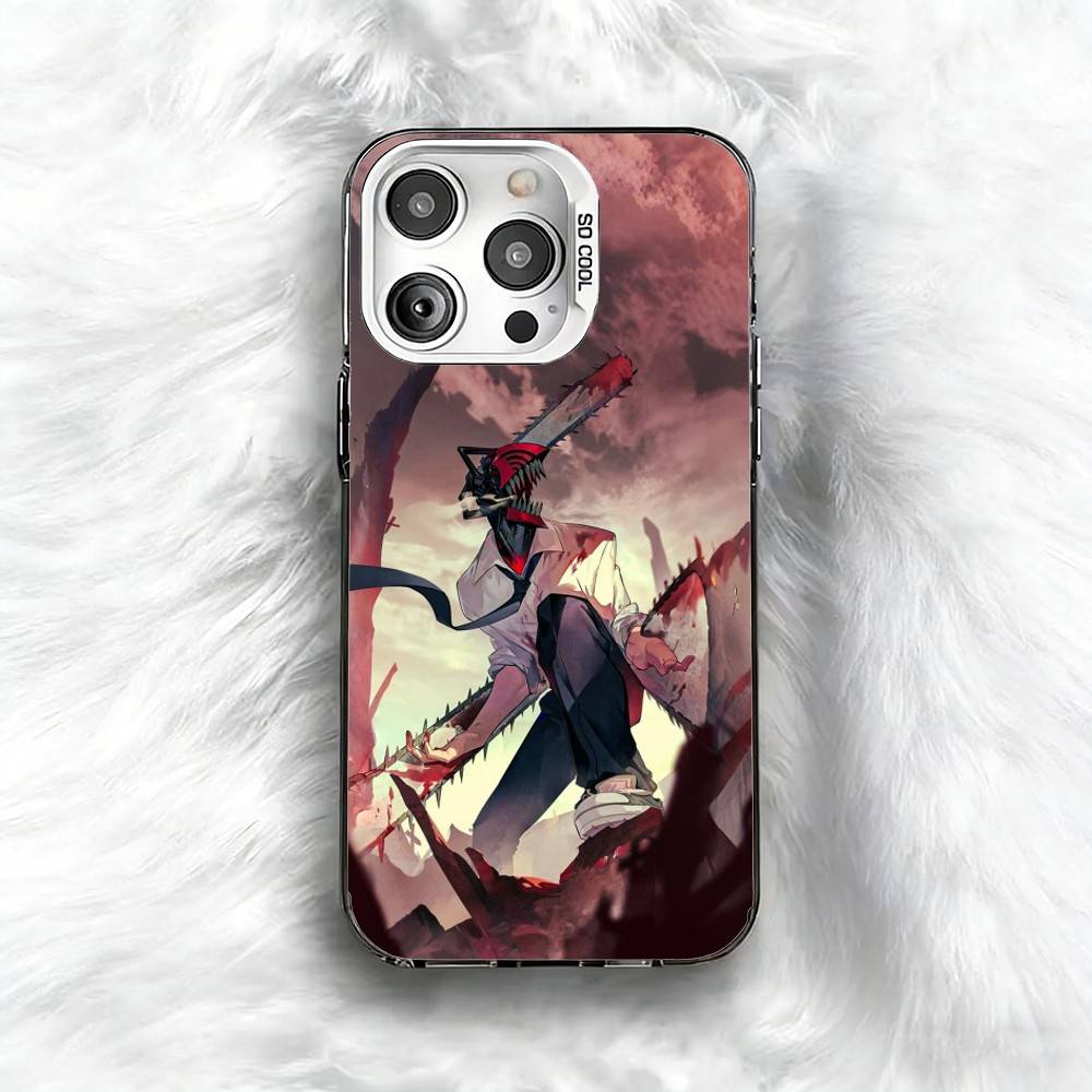 

D-Denji C-Chainsaw Man Phone Case For iPhone 16 17 15 14 12 13 Pro Max Black Color Shockproof Cover iPhone14ProMax