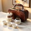 Portable Travel Tea Set Outdoor Kung Fu Ceramic Kuaike Cup One Pot Three Cups Business Event Gifts