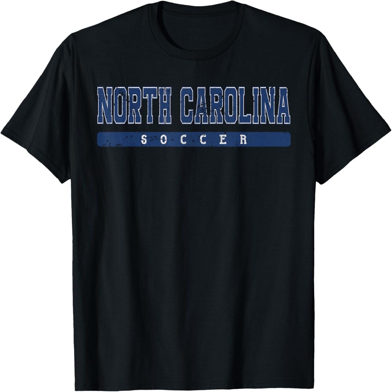 North Carolina Soccer Blue Vintage Text T-Shirt S разноцветный