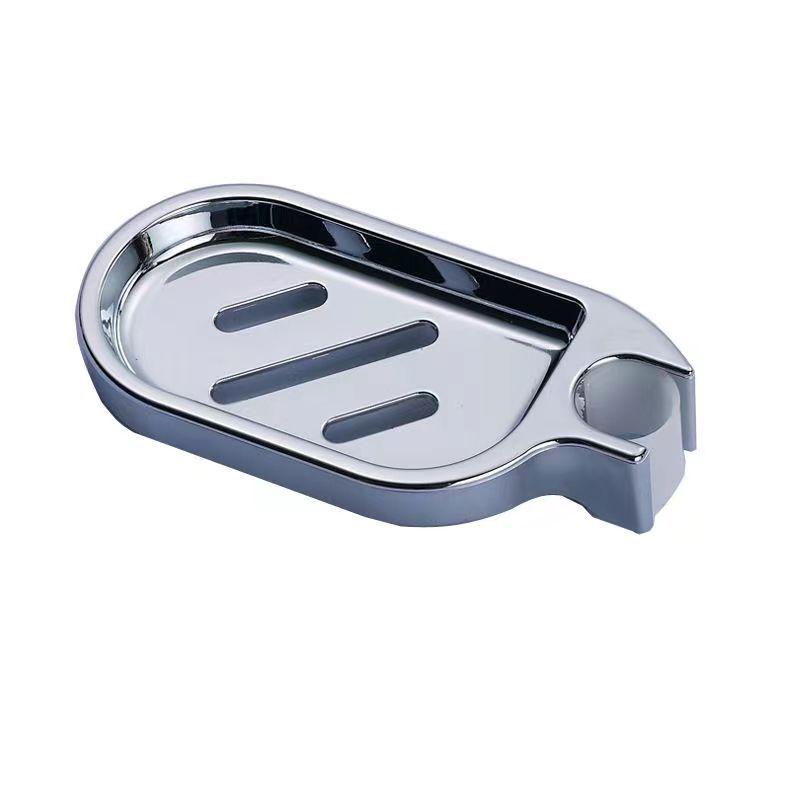 Punch-Free Detachable ABS Soap Holder, Washable Shower Tray In Gun Gray