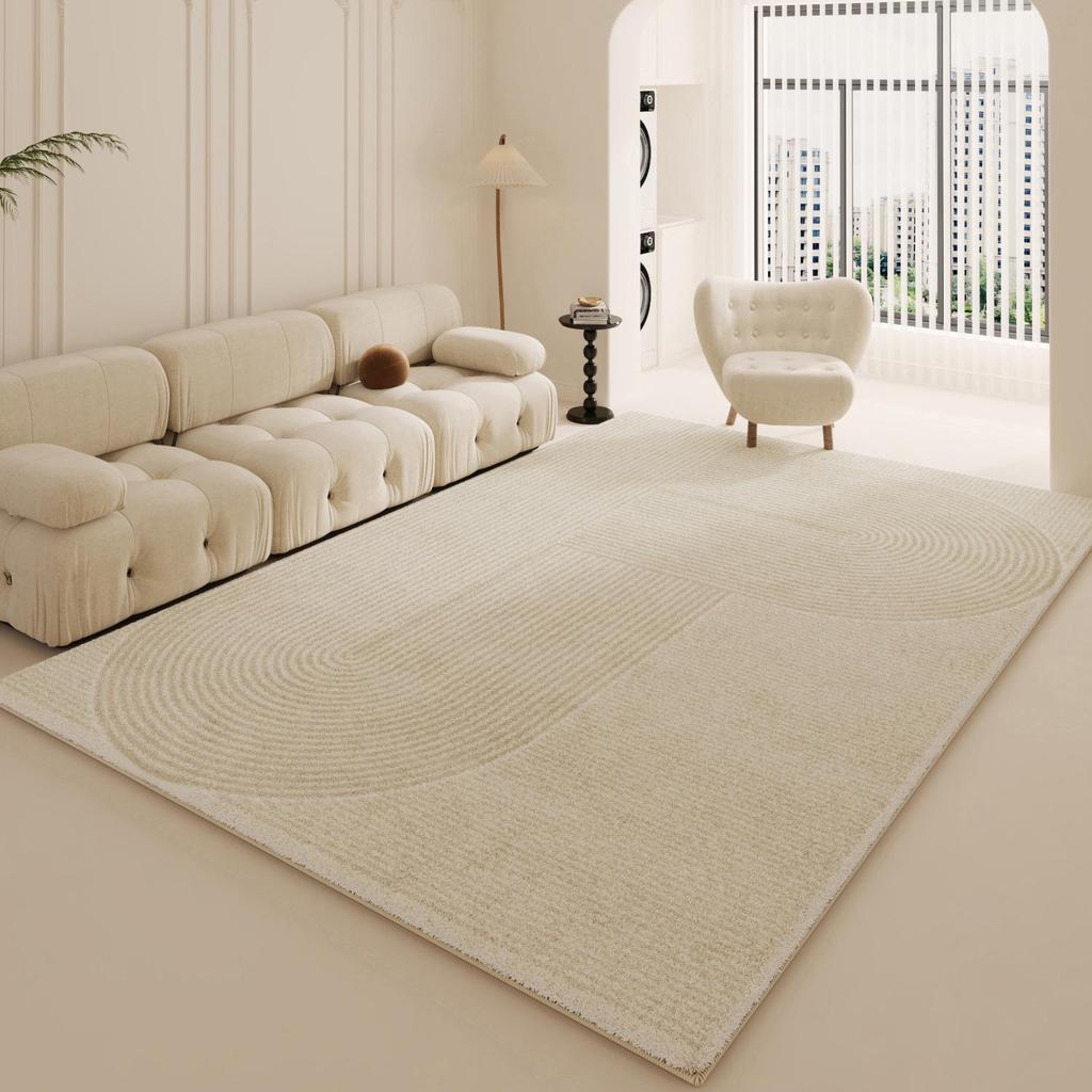 2024 Modern Cream Long-Haired Bedside and Living Room Carpet