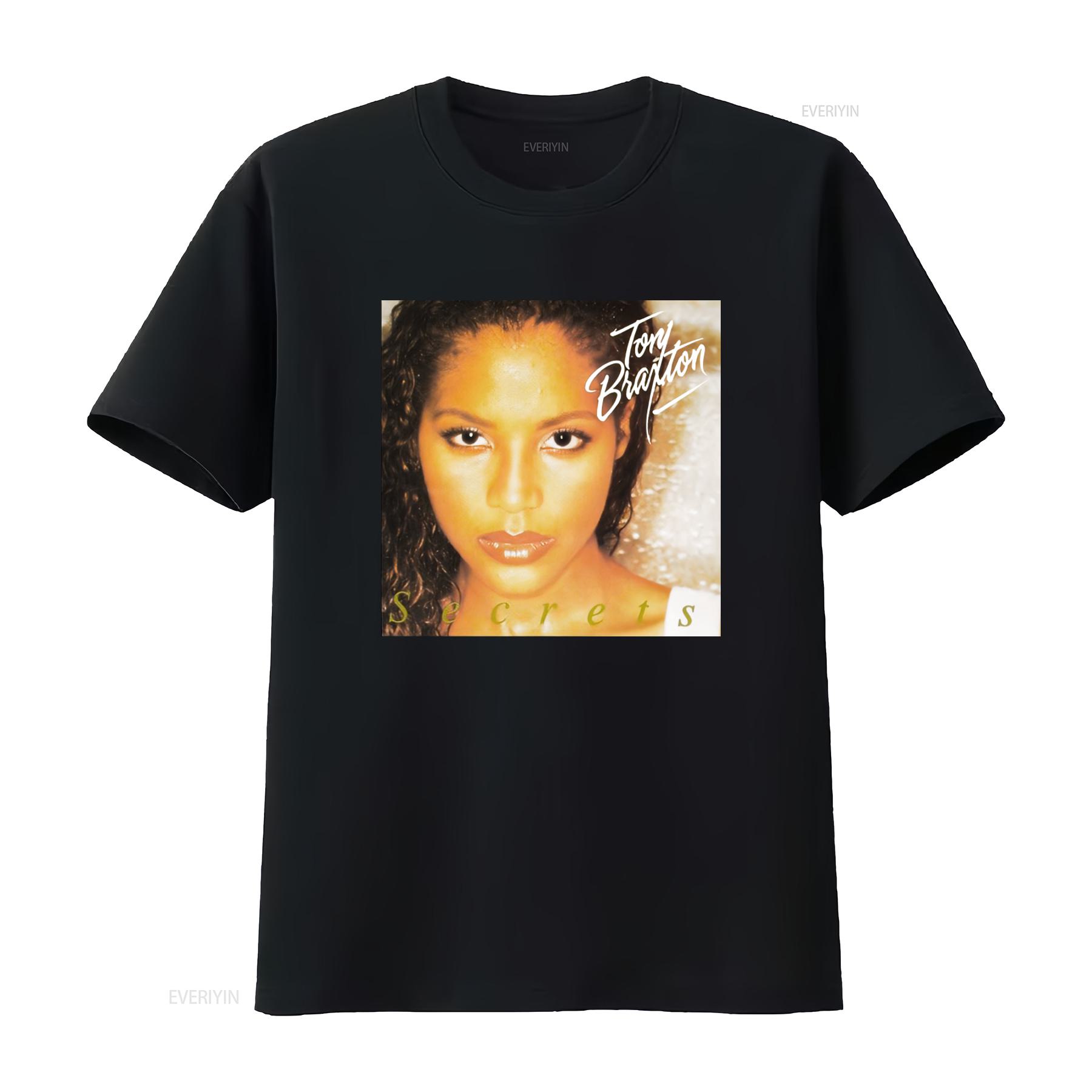 

Toni Braxton Heavy Cotton T Shirt Secrets Album Cover Print High Quality for Music Fans vintage Washed Soft fashion Versatile 4XL