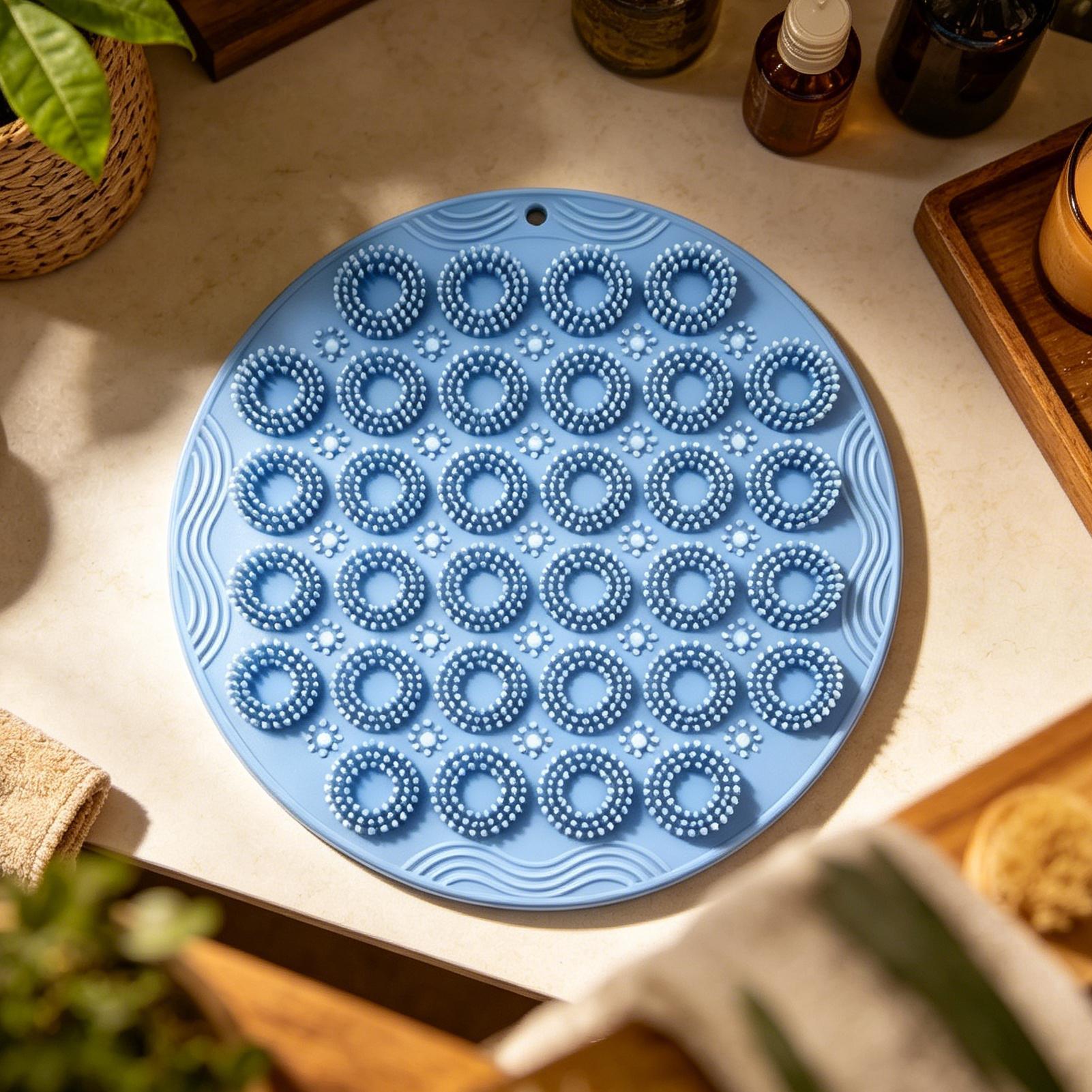 Shower Foot Scrubber Mat 2 Piece Bath Brush Shower Foot Scrubber Mat With Suction Cups For Feet Bathroom Wall Massage Skin China Mainland