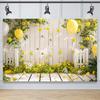 Sfondo Bee Giardino Fiorito 2D con Palloncini Banner Sfondo Fotografico