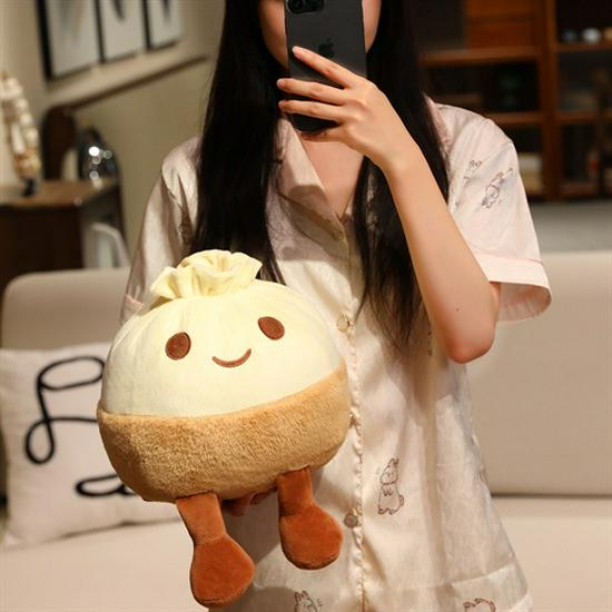 Cute Dumpling Plush Toy Cushion - Jiaozi Doll for Girls