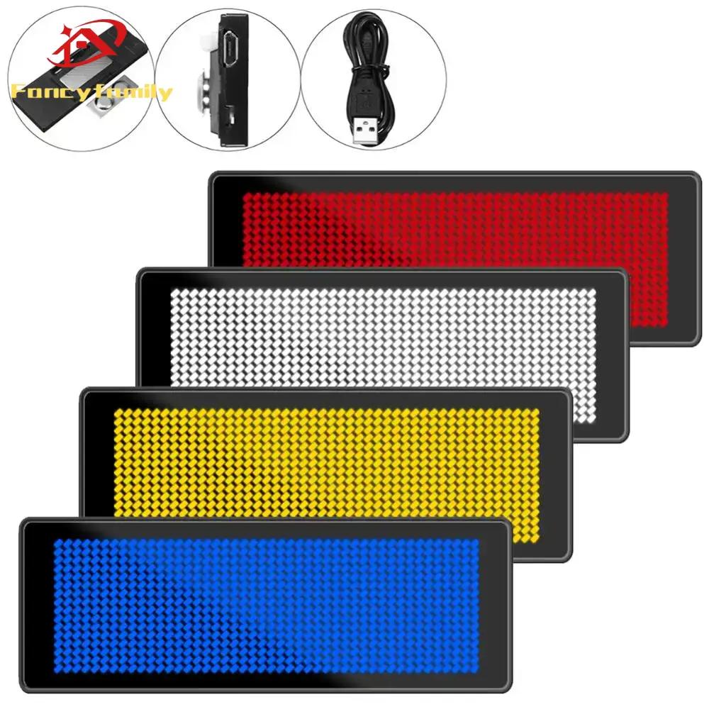 Fancyfamily Mini LED Digital Bluetooth APP Programmable Rechargeable Scrolling Name Message Tag Sign