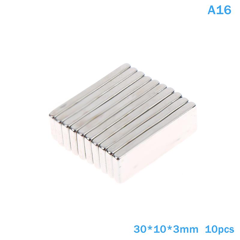 10 Stück Magnete in verschiedenen Größen Starker Neodym-Magnet N35 Ndfeb Permanentmagnetische Imanes Block Leistungsstarke Magnete Kühlschrank
