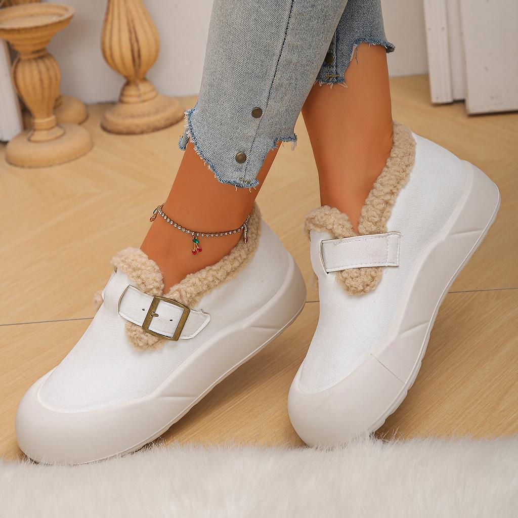 Neue Winter Rutschfeste Plüschgefütterte Dicke Warme Baumwollstiefel, Modische Outdoor Damen Schnee Stiefeletten