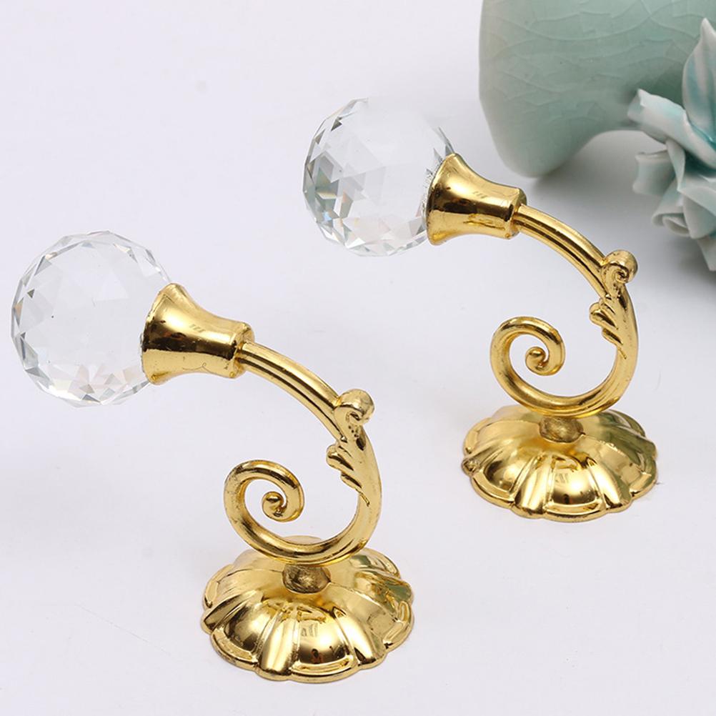 2Pcs Durable Ball End Polished Curtain Tieback Hook Expansion Plug Finish Modern Shaped Metal Wall Mounted
