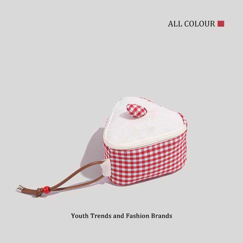 Cute girl personality creative cake handbag plaid contrasting clutch bag