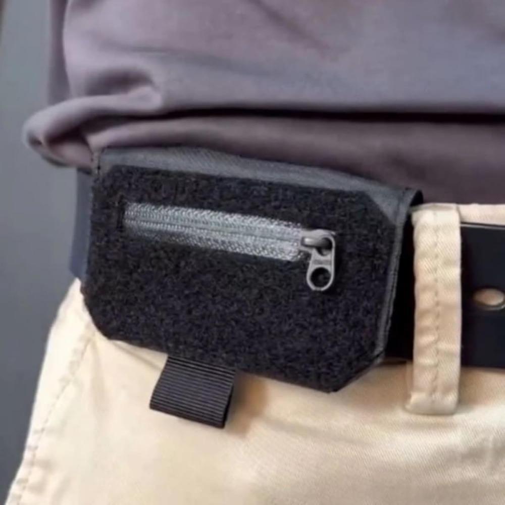 İnce Kemer Cüzdanı, Hızlı Erişim Cüzdanı, Ultra İnce Taktiksel Bel Çantası, Erkekler İçin Gizli Mini EDC Bozuk Para Cüzdanı (2 ADET)
