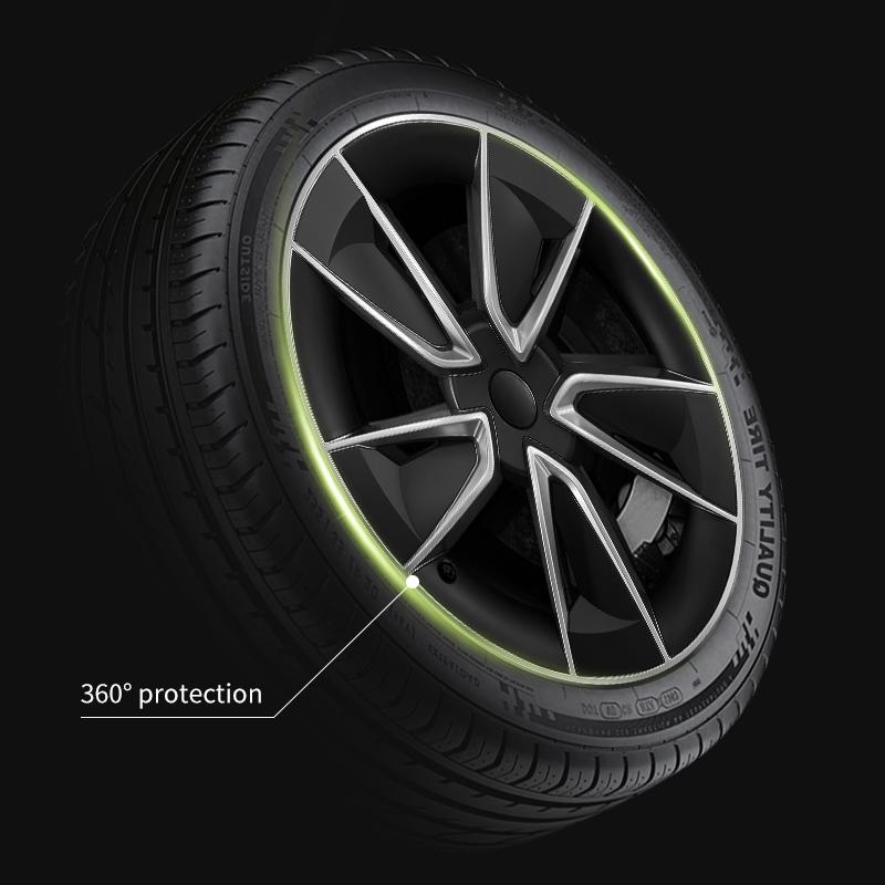 AAAIF1 4PCS for Model Y 2025-2026 Juniper 19 Inch Knife Style Hubcap Hub Cap Full Rim Cover Replacement Wheel Cap Accessories for Tesla