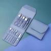 12 pieces of 16 pieces nail clippers set stainless steel nail art pedicure exfoliating nail file nail clippers set storage bag
