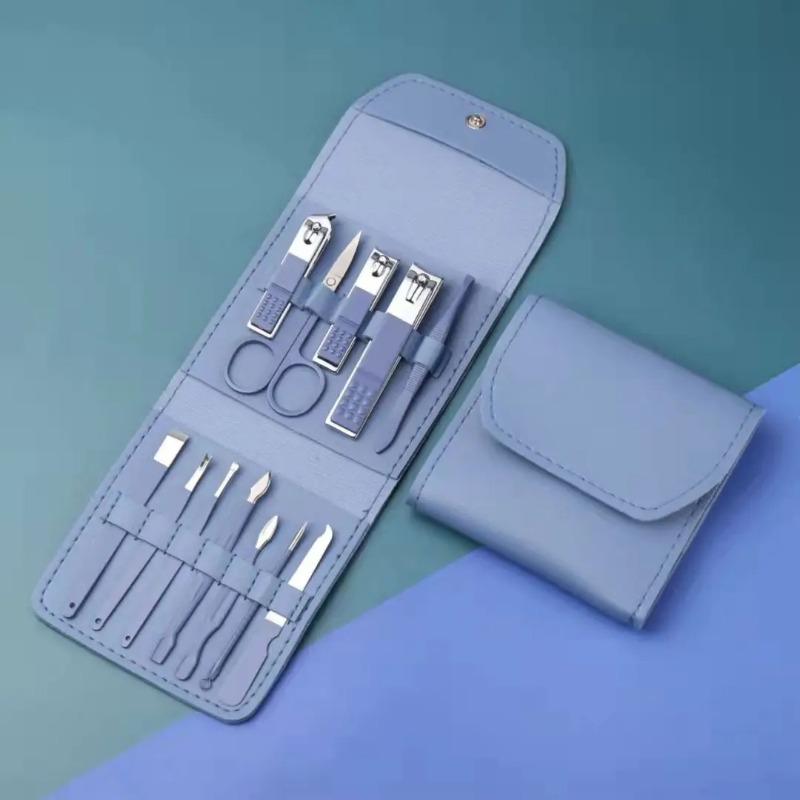 

12 pieces of 16 pieces nail clippers set stainless steel nail art pedicure exfoliating nail file nail clippers set storage bag