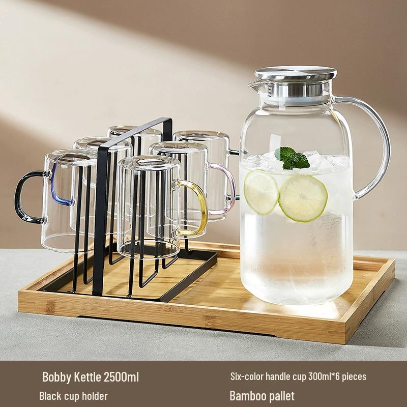 Large Capacity Heat-Resistant Borosilicate Glass Cold Water Kettle & Teapot