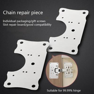 1-teiliges Reparaturplatten-Set für Schrankscharniere, Scharnier-Reparaturplatte aus Edelstahl zum Schutz von Küchenschranktüren aus Holz