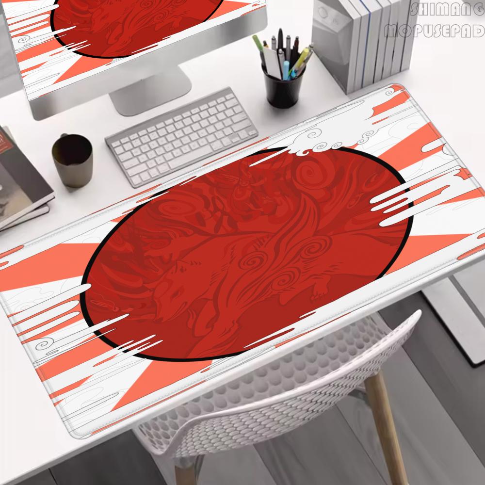 Okami Mousepad Big Gaming Masuepad Japan Deskpad Computer Desk Mat Rubber Pc Table Carpet Large Mouse Pad Pc Mouse Mats