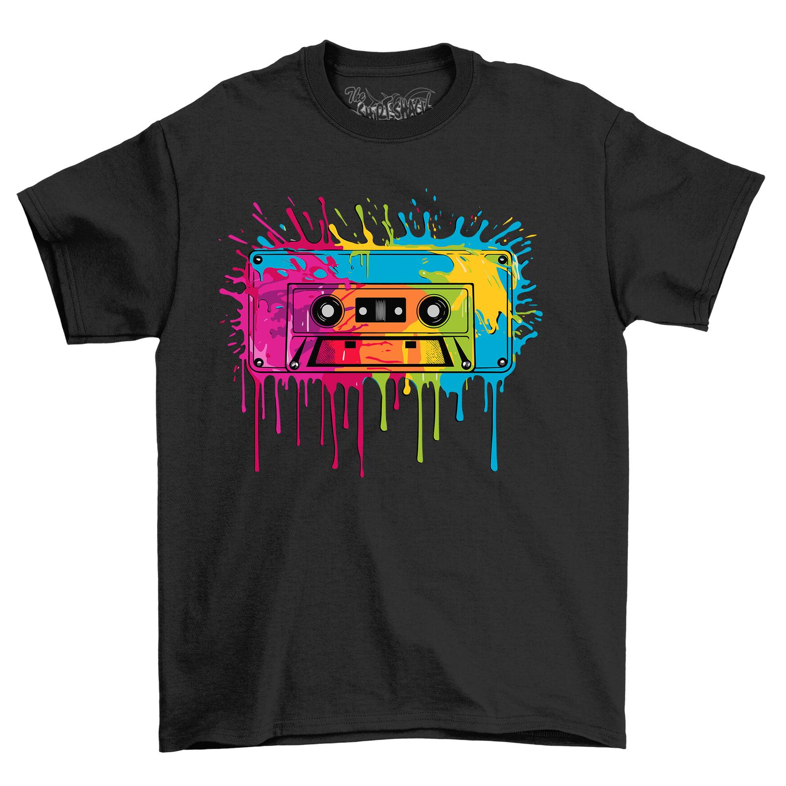 

Tape Paint Drip Design T-Shirt Mens Womens Tees Top - Retro, Colorful, and Cool! Funny T-Shirt Mens Womens Tees Top, Unise L